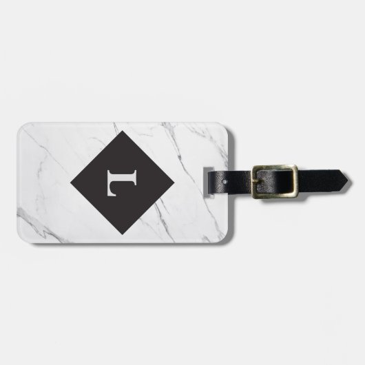 Personalisiertes Gepäckstück aus weißem Marmor Gepäckanhänger (Vorderseite horizontal)