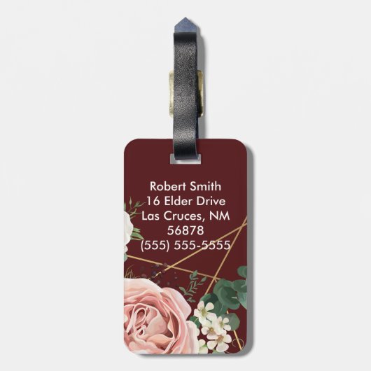 Personalisiertes Gepäckstück Geometrische Gartenan Gepäckanhänger (Rückseite vertikal)