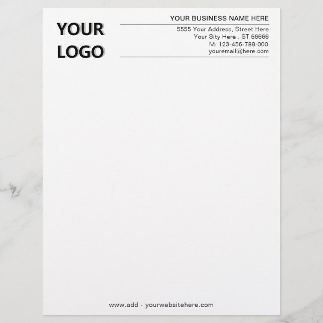 Personalisiertes Geschäftsbüro mit Logo Briefbogen (Vorderseite)