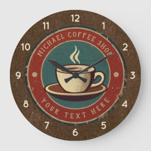 Personalisiertes Geschäftscafé - Kaffee-Bar     Große Wanduhr