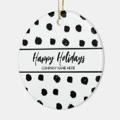 Personalisiertes Geschäftsjahr - Schwarz und Weiß Keramik Ornament (Links)