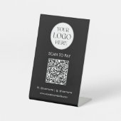 Personalisiertes Geschäftslogo QR-Code Einfach Mod Sockelschild (Vorderseite)