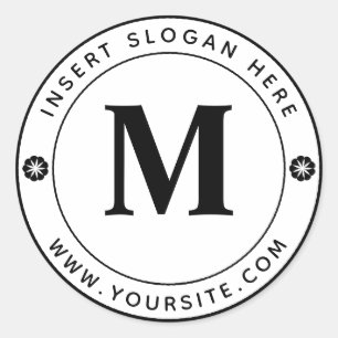 Personalisiertes Geschäftsmonogramm rund Runder Aufkleber