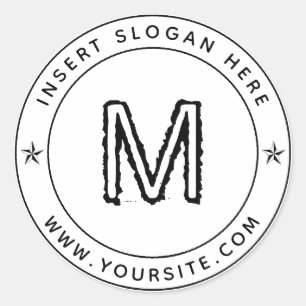 Personalisiertes Geschäftsmonogramm rund Runder Aufkleber