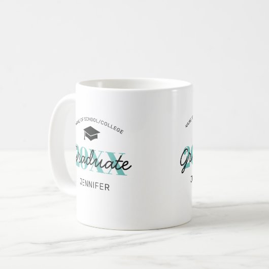 Personalisiertes Geschenk 2025 für Hochschulabsolv Kaffeetasse (Vorderseite Links)