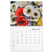Personalisiertes Geschenk, 2 Jahre Blume Mohn Träu Kalender (Feb 2027)
