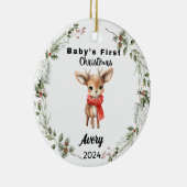 Personalisiertes Geschenk Baby's First Christmas Keramik Ornament (Rechts)