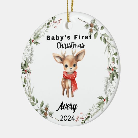 Personalisiertes Geschenk Baby's First Christmas Keramik Ornament (Links)