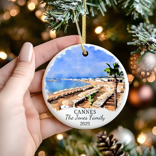Personalisiertes Geschenk Cannes, Frankreich Keramik Ornament