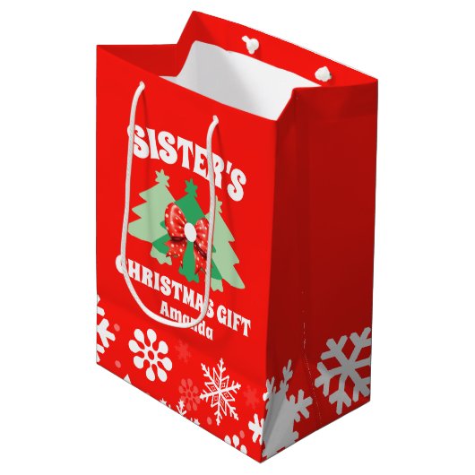 Personalisiertes Geschenk der Schwester Mittlere Geschenktüte (Vorderseite Schrägansicht)