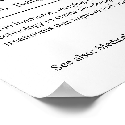 Personalisiertes Geschenk des biomedizinischen Ing Poster (Ecke)