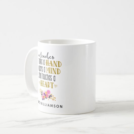 Personalisiertes Geschenk des Lehrers Kaffeetasse (Vorderseite Links)