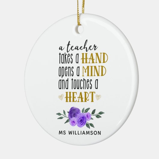 Personalisiertes Geschenk des Lehrers Keramik Ornament (Links)