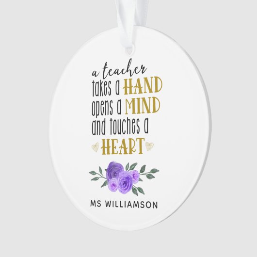 Personalisiertes Geschenk des Lehrers Ornament (Vorderseite)