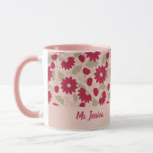 Personalisiertes Geschenk des Lehrers, rosa Gänse  Tasse (Links)