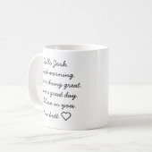 Personalisiertes Geschenk eines Freundes, inspirie Kaffeetasse (Vorderseite Links)
