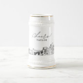 Personalisiertes Geschenk Fort Worth Skyline Sketc Bierglas (Mittel)