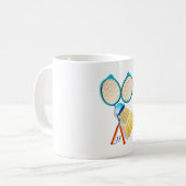 Personalisiertes Geschenk für Badminton-Spieler Kaffeetasse (Vorderseite Links)