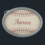 Personalisiertes Geschenk für Baseballgürtel Ovale Gürtelschnalle<br><div class="desc">Das Design stammt aus der Originalkunst.</div>