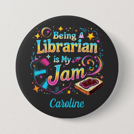 Personalisiertes Geschenk für Bibliothekare Button (Vorderseite)