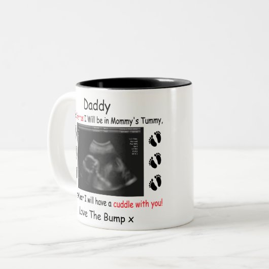 Personalisiertes Geschenk für Daddy, der aus dem B Zweifarbige Tasse (Vorderseite Links)