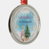 Personalisiertes Geschenk für das erste Weihnachts Ornament Aus Metall (Rechts)