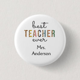 Personalisiertes Geschenk für den besten Lehrer je Button