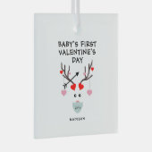 Personalisiertes Geschenk für den ersten Valentins Ornament Aus Glas (Vorderseite Rechts)