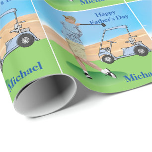 Personalisiertes Geschenk für den Golfvater Geschenkpapier