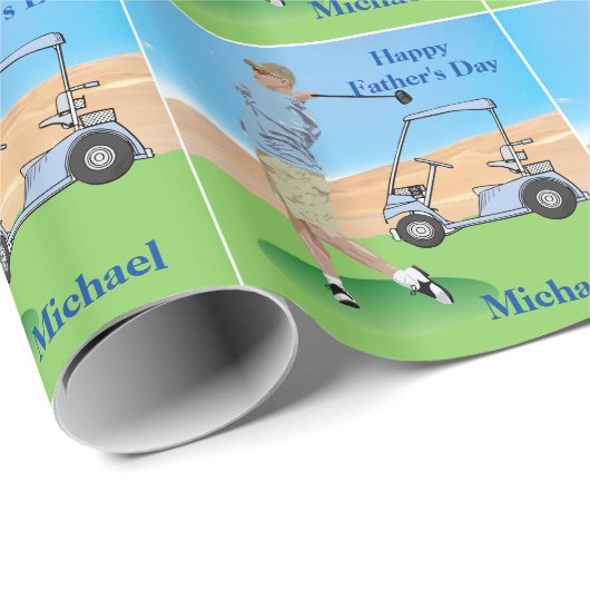 Personalisiertes Geschenk für den Golfvater Geschenkpapier (Rolleneckpunkt)