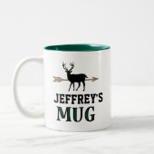 Personalisiertes Geschenk für den Hirschjagd Zweifarbige Tasse (Links)