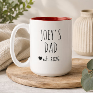Personalisiertes Geschenk für den neuen Vater vom  Zweifarbige Tasse