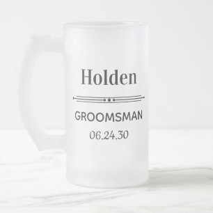 Personalisiertes Geschenk für den Trauzeugen Mattglas Bierglas