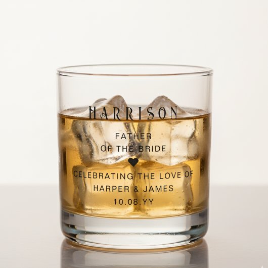 Personalisiertes Geschenk für den Vater des Bräuti Whiskyglas