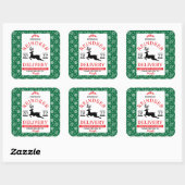 Personalisiertes Geschenk für die Express-Rentier- Quadratischer Aufkleber (Blatt)