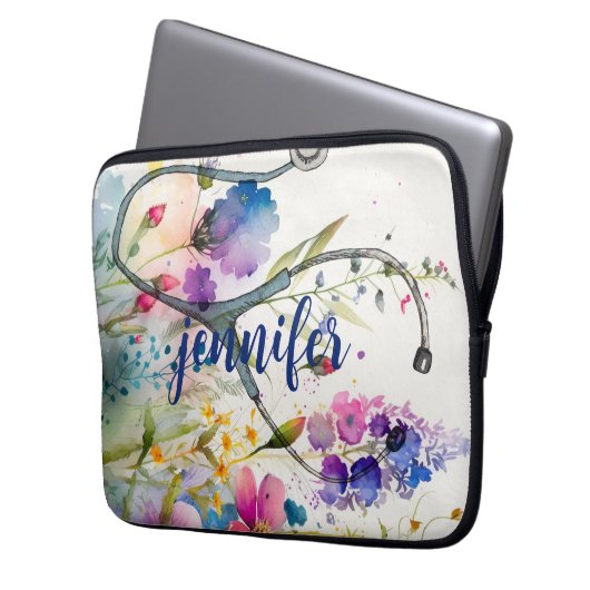 Personalisiertes Geschenk für die Mama der Kranken Laptopschutzhülle (Vorderseite Links)