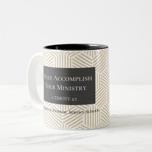 Personalisiertes Geschenk für die Pionierbrüder de Zweifarbige Tasse (Vorderseite Links)