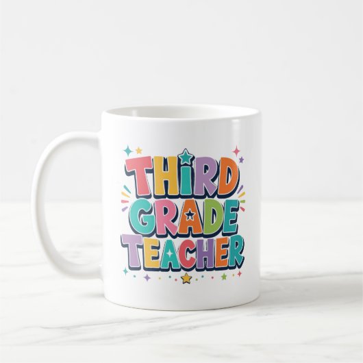 Personalisiertes Geschenk für einen Lehrer der dri Kaffeetasse (Links)