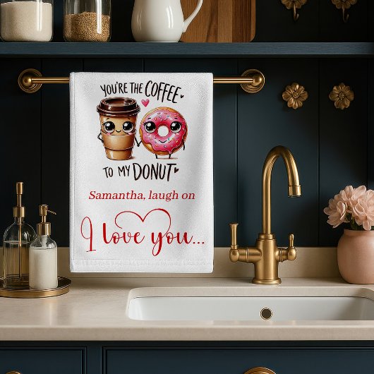 Personalisiertes Geschenk für Freundin Valentinsta Geschirrtuch