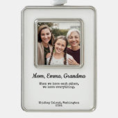 Personalisiertes Geschenk für Großeltern Rahmen-Ornament Silber (Vorderseite)