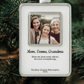 Personalisiertes Geschenk für Großeltern Rahmen-Ornament Silber