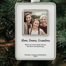 Personalisiertes Geschenk für Großeltern Rahmen-Ornament Silber