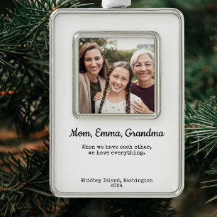 Personalisiertes Geschenk für Großeltern Rahmen-Ornament Silber