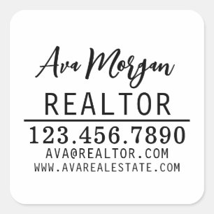 Personalisiertes Geschenk für Immobilienmakler Quadratischer Aufkleber