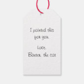 Personalisiertes Geschenk für Katzenkünstler Geschenkanhänger (Rückseite)