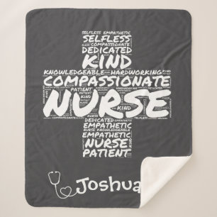 Personalisiertes Geschenk für Krankenschwestern un Sherpadecke