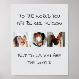 Personalisiertes Geschenk für MAMA Fotocollage-Dru Poster