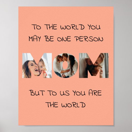 Personalisiertes Geschenk für MAMA FotoCollage Pri Poster (Vorne)