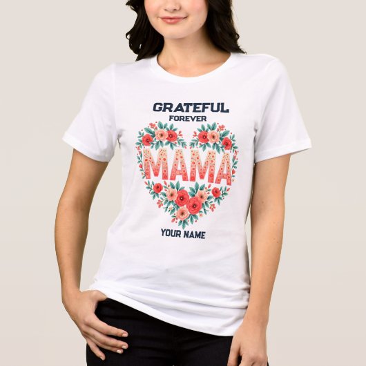 Personalisiertes Geschenk für Mama | Maßgeschneide Tri-Blend Shirt (Vorderseite)
