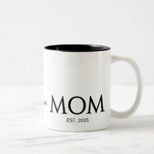Personalisiertes Geschenk für neue Mütter - Mama e Zweifarbige Tasse